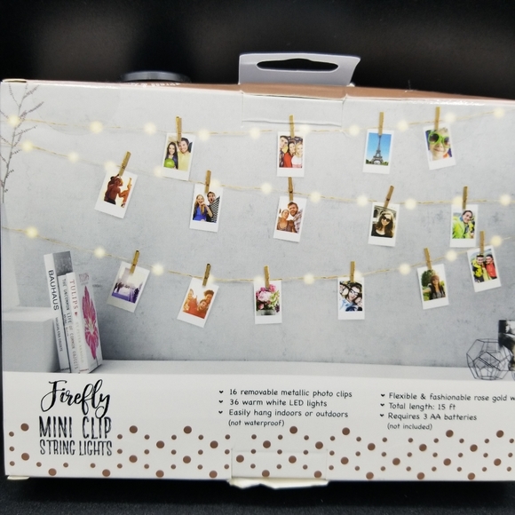 Firefly Mini LED String Lights 15ft Rose Gold Clips Hang Photos Cards Notes New - Picture 8 of 8